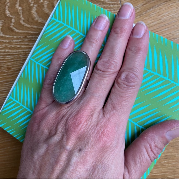 Aventurine Quartz Crystal Statement Ring - Picture 9 of 9